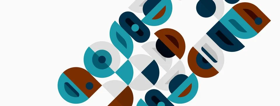 Abstract geometric shapes overlap, creating dynamic visual pattern. Blue, b.. Illustrazione stock