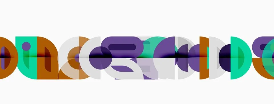 Abstract geometric shapes overlap, creating colorful patterns. Design feature Stock Illustration
