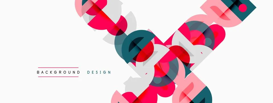 Abstract geometric shapes overlap, creating dynamic visual texture. Pink, tea Stock Illustration