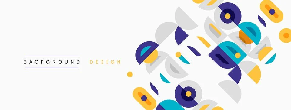Abstract geometric shapes overlap, creating dynamic background. Colors includ Illustrazione stock