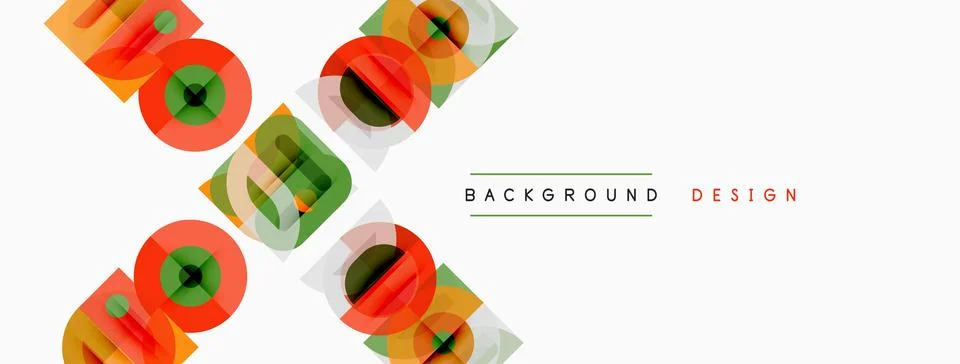 Abstract geometric shapes overlap, creating colorful pattern. White space 스톡 일러스트