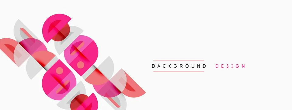 Abstract geometric shapes overlap, creating dynamic visual texture. Pink, p.. Stock Illustration