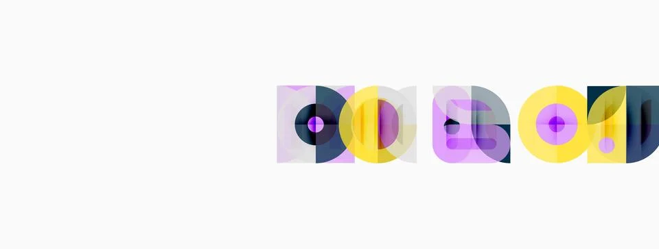 Abstract geometric shapes overlap, creating colorful patterns. Minimalist d.. Stock Illustration