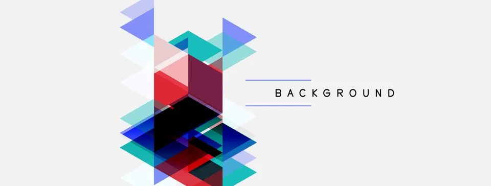 Abstract geometric shapes overlap, creating colorful design. Minimalist style Stock Illustration