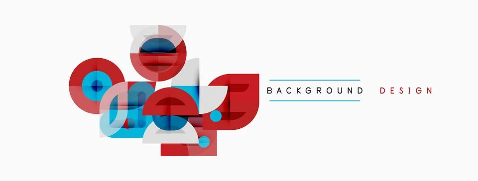 Abstract geometric shapes overlap, creating vibrant visual composition. Red, 스톡 일러스트