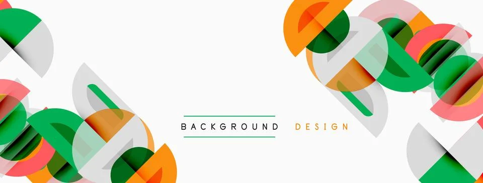 Abstract geometric shapes overlap, creating vibrant colorful pattern. Minim.. 스톡 일러스트