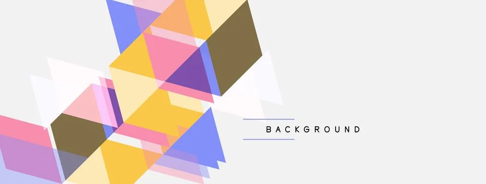 Abstract geometric shapes overlap, creating colorful background. Soft pastel Stock Illustration
