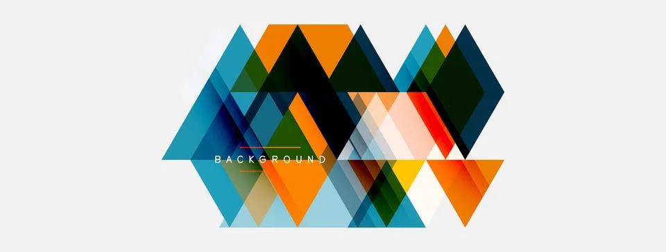 Abstract geometric shapes overlap, creating vibrant modern design. Orange, .. Stock Illustration