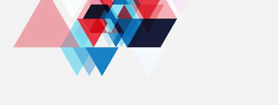 Abstract geometric shapes overlap, creating dynamic composition. Red, blue,.. 스톡 일러스트