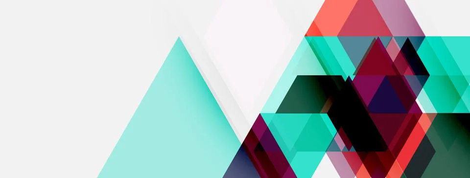 Abstract geometric shapes overlap, creating dynamic visual effect. Teal, ma.. Stock Illustration