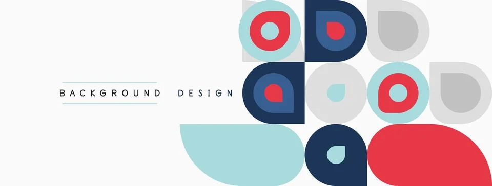 Abstract geometric shapes overlap, creating modern background. Colors include Stock Illustration