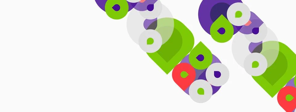 Abstract geometric shapes overlap, creating vibrant color patterns. Green, 스톡 일러스트