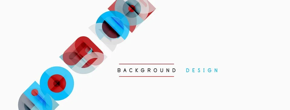 Abstract geometric shapes overlap, creating dynamic visual effect. Light colo Stock Illustration