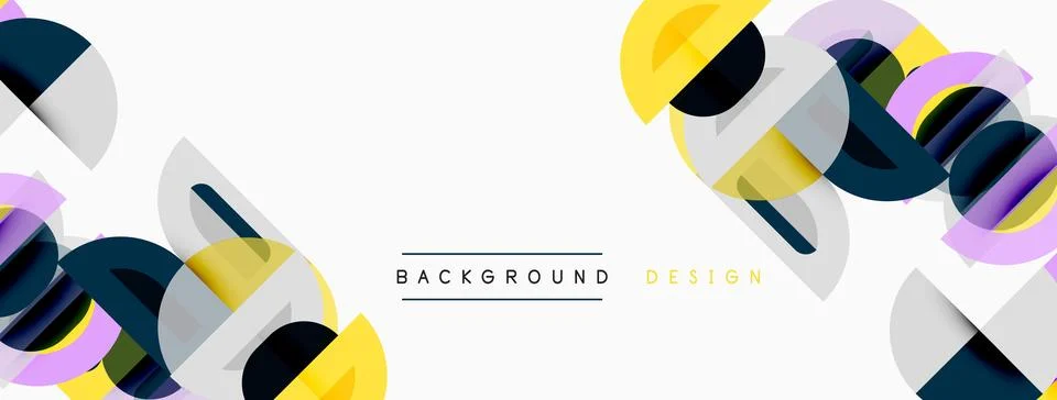 Abstract geometric shapes overlap, creating vibrant colorful background. Mode Illustrazione stock