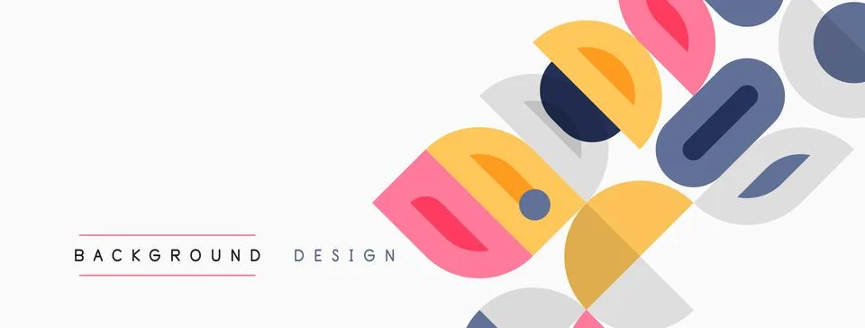 Abstract geometric shapes overlap, creating colorful background design. Soft 库存插图