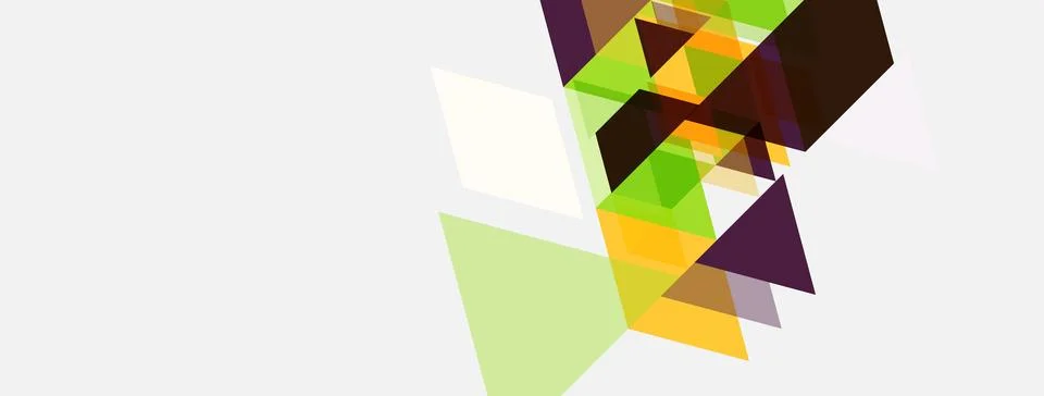 Abstract geometric shapes overlap, creating dynamic composition. Light colors Stock Illustration