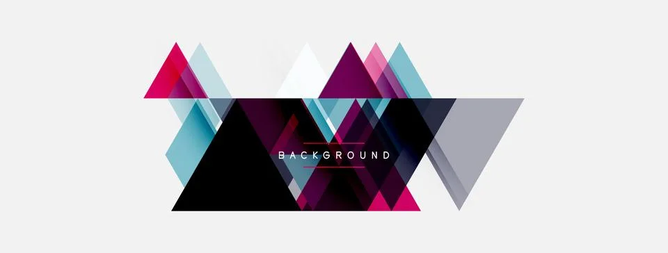 Abstract geometric shapes overlap, creating dynamic background. Pink, blue,.. Stock Illustration