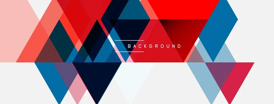 Abstract geometric shapes overlap, creating vibrant color gradients. Design Illustrazione stock