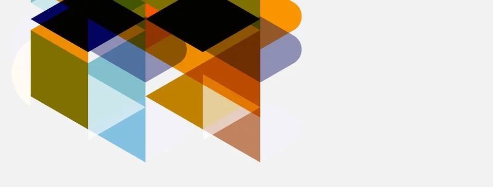 Abstract geometric shapes overlap, creating layered visual effect. Warm, cool 스톡 일러스트