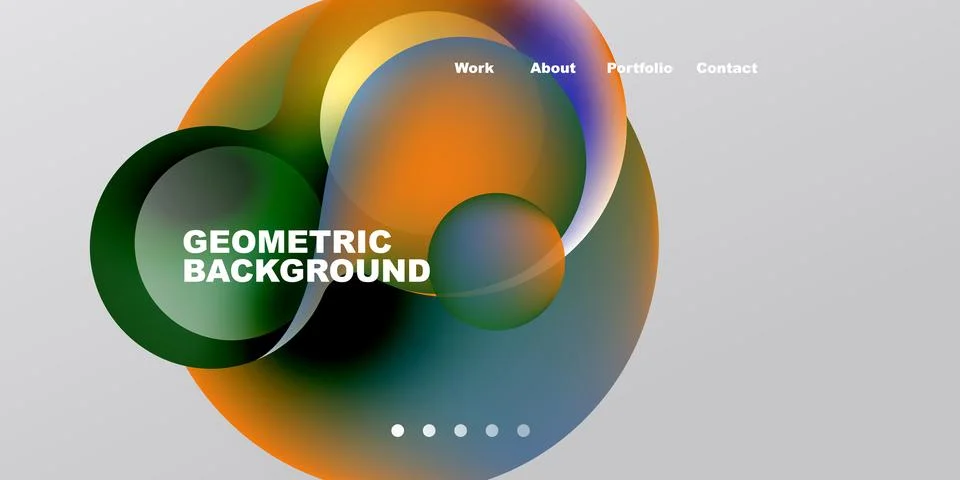 Abstract geometric shapes overlap, creating vibrant color gradients. Text l.. Stock Illustration