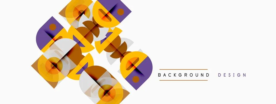 Abstract geometric shapes overlap, creating dynamic visual texture. Warm colo Stock Illustration