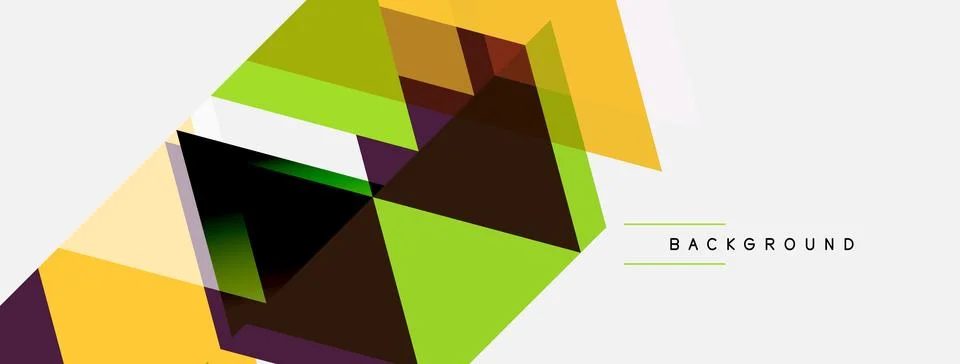 Abstract geometric shapes overlap, creating vibrant color blocks. Modern desi Stock Illustration