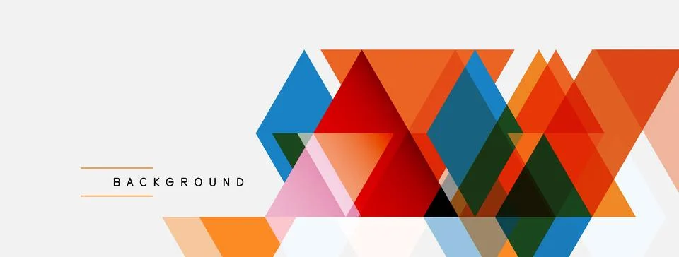 Abstract geometric shapes overlap, creating vibrant colorful background. Mode Stock Illustration
