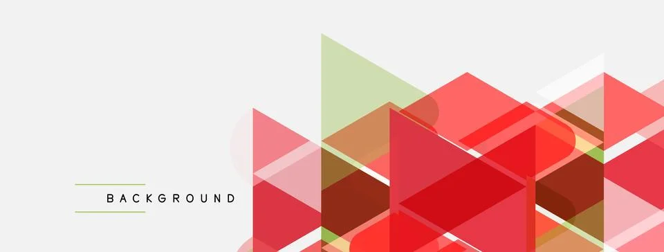 Abstract geometric shapes overlap creating vibrant, modern background. Red, 库存插图