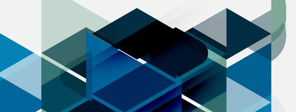 Abstract geometric shapes overlap, creating dynamic blue, gray composition. イラスト素材