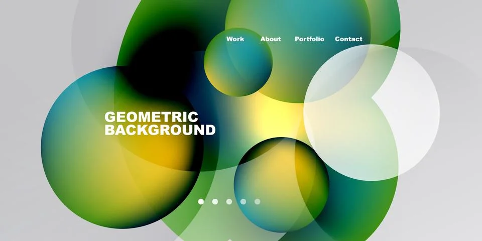Abstract geometric shapes overlap, creating vibrant color gradients. Text Stock Illustration