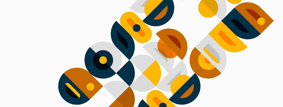Abstract geometric shapes overlap, creating dynamic visual pattern. Colors Stock Illustration