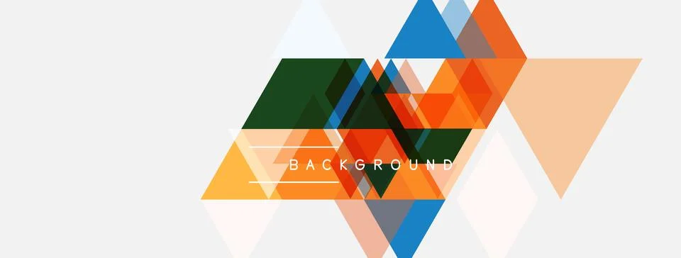 Abstract geometric shapes overlap, creating vibrant colorful background. Text Stock Illustration