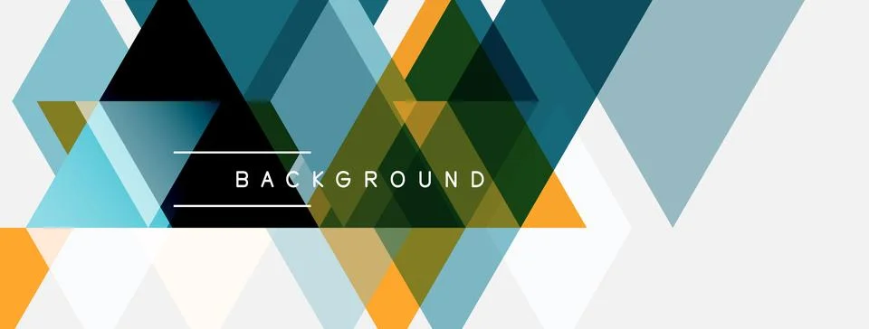 Abstract geometric shapes overlap, creating dynamic colorful background. Mode Stock Illustration