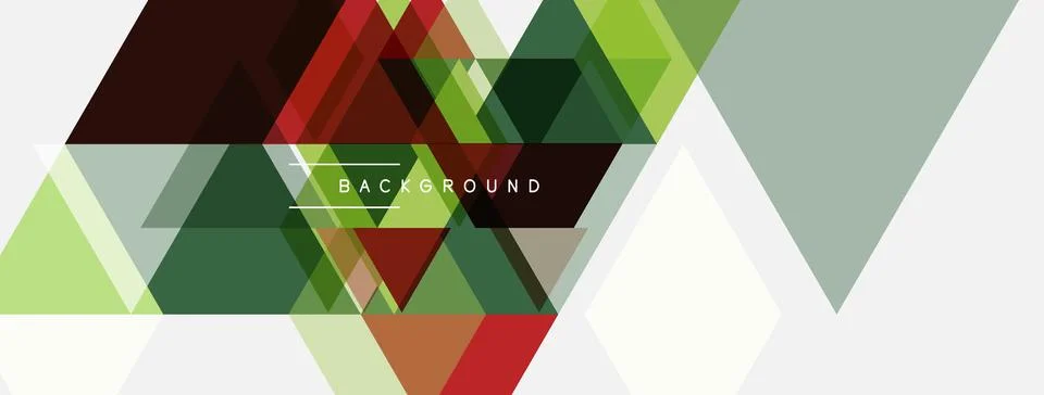 Abstract geometric shapes overlap, creating colorful background. Triangles Stock Illustration