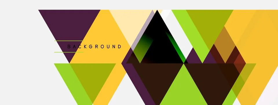 Abstract geometric shapes overlap, creating vibrant color blocks. Yellow, g.. Stock Illustration