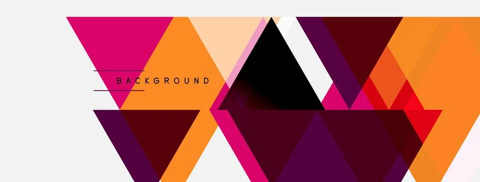 Abstract geometric shapes overlap, creating vibrant color gradients. Design Illustrazione stock