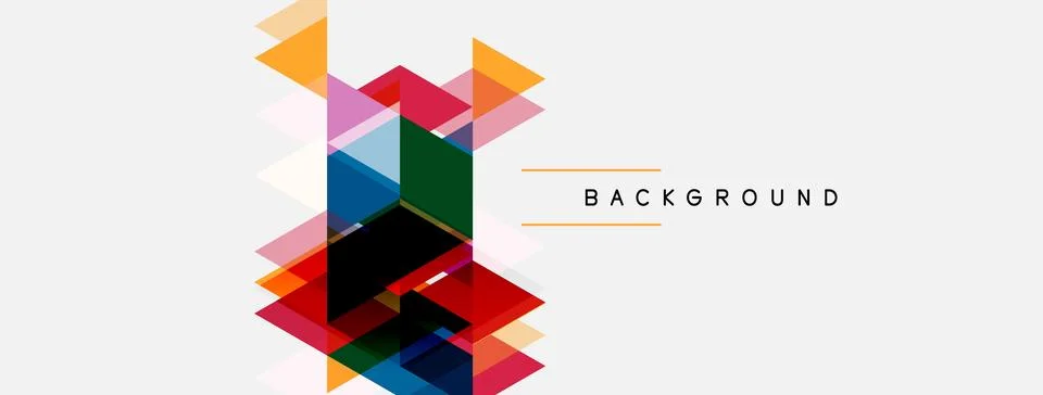 Abstract geometric shapes overlap, creating colorful layered design. Minimali 스톡 일러스트