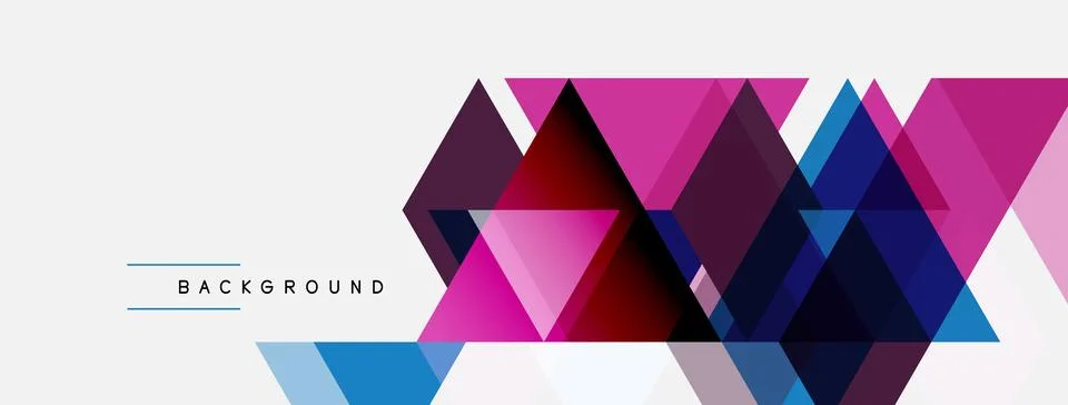 Abstract geometric shapes overlap, creating vibrant color gradients. Modern Stock Illustration