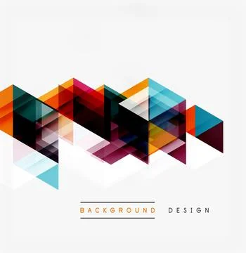 Abstract geometric shapes overlap, creating dynamic colorful pattern. Modern Stock Illustration