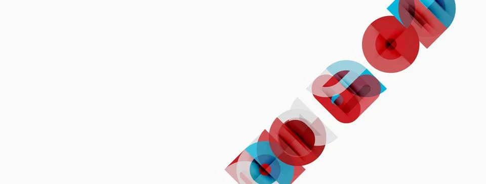Abstract geometric shapes overlap, creating colorful patterns. Red, blue, cya 스톡 일러스트