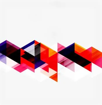 Abstract geometric shapes overlap, creating vibrant colorful pattern. Triangl イラスト素材