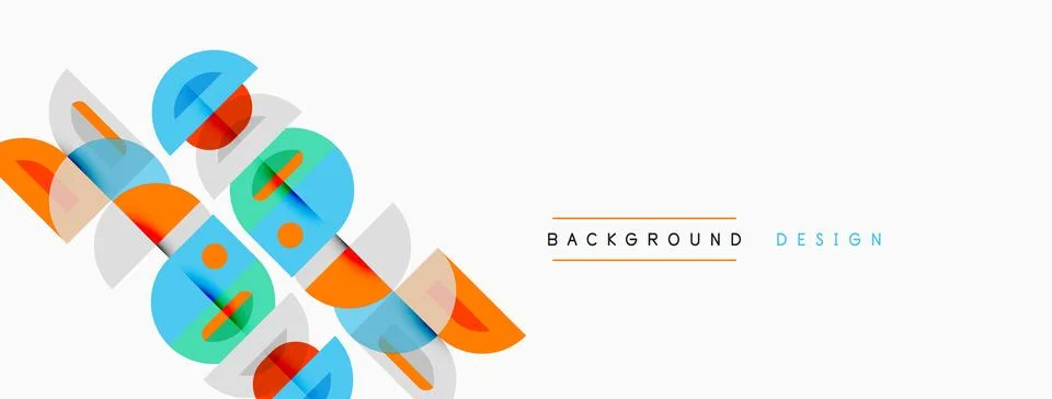 Abstract geometric shapes overlap, creating dynamic visual pattern. Light c.. Illustrazione stock
