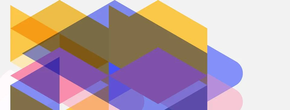 Abstract geometric shapes overlap, creating colorful composition. Soft pastel Stock Illustration