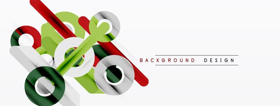 Abstract geometric shapes overlap, creating dynamic visual effect. Red, green 스톡 일러스트