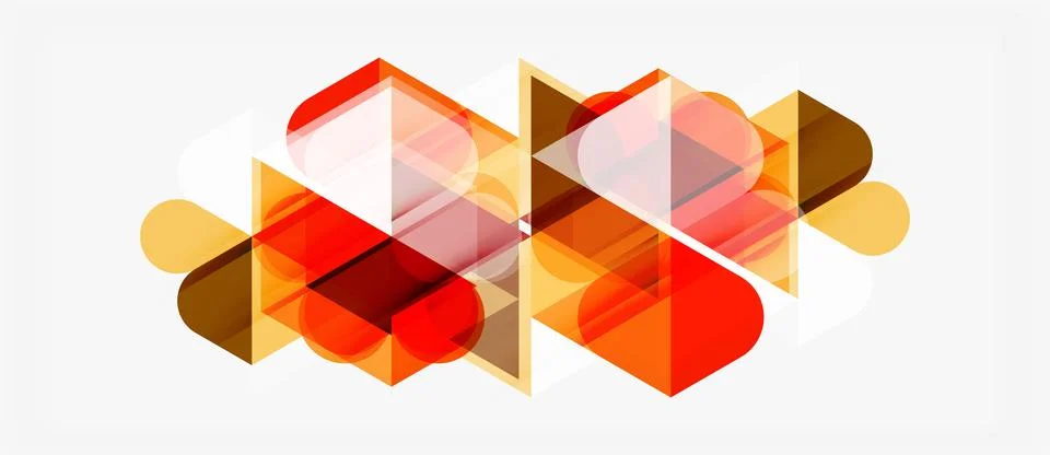 Abstract geometric shapes overlap, creating warm color gradients. Design Illustrazione stock