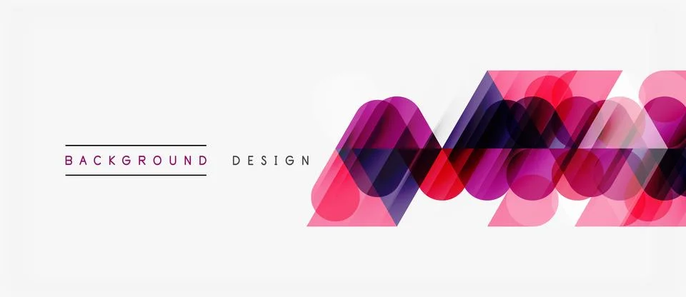 Abstract geometric shapes overlap, creating vibrant pink, purple hues. Illustrazione stock