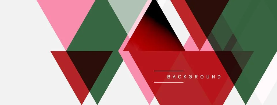 Abstract geometric shapes overlap, creating dynamic visual effect. Red, green Stock Illustration