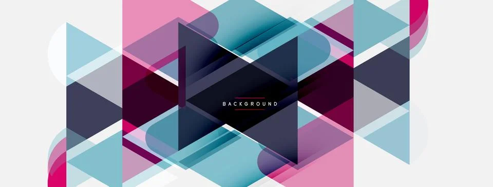 Abstract geometric shapes overlap, creating vibrant color gradients. Pink, .. 스톡 일러스트