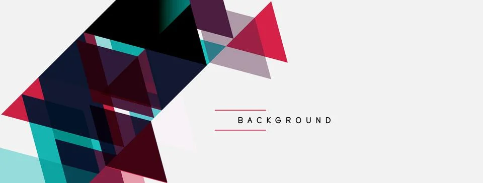 Abstract geometric shapes overlap, creating dynamic visual effect. Colors Stock Illustration