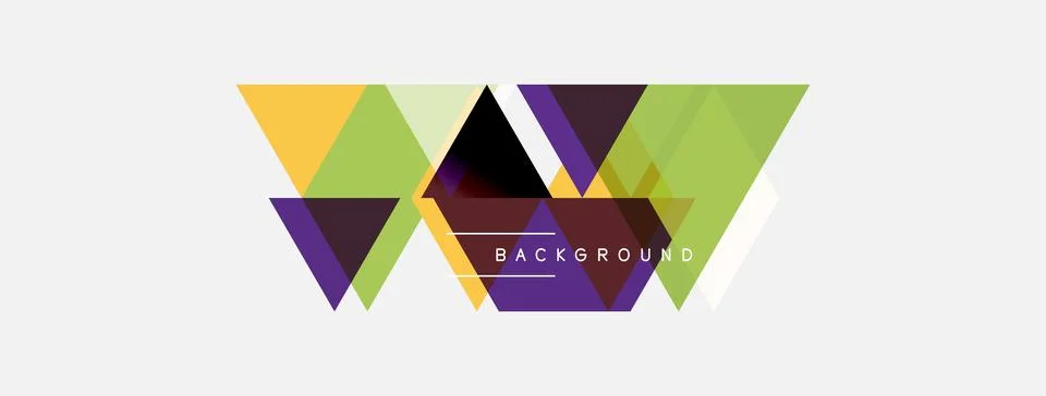 Abstract geometric shapes overlap, creating vibrant background. Colors includ Stock Illustration